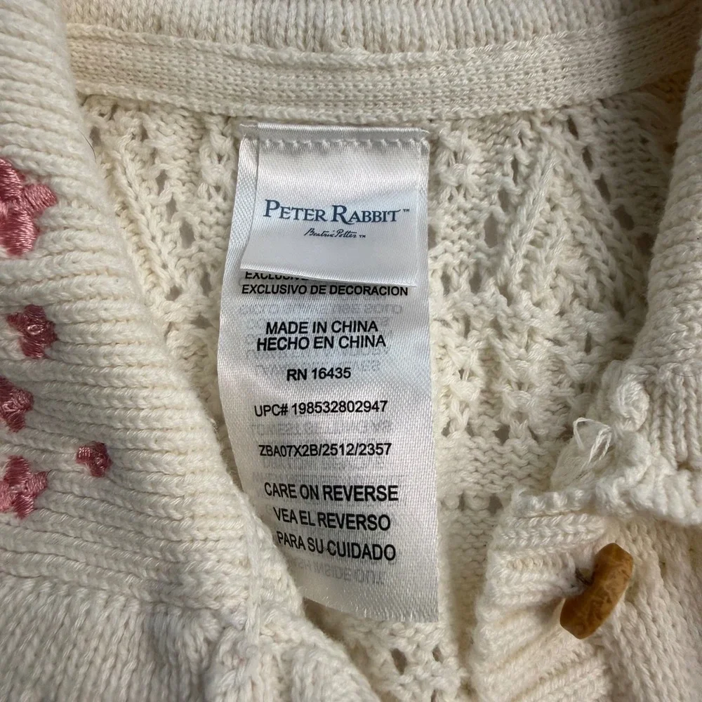 Peter Rabbit Girls 2 Piece Dress Knit Cardigan Bunny Set Pink Tulle 18 months